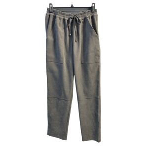 Tricot Chic Italian Grey Textured Elastic Waist Pants Size 4 Elevated Casual EUC